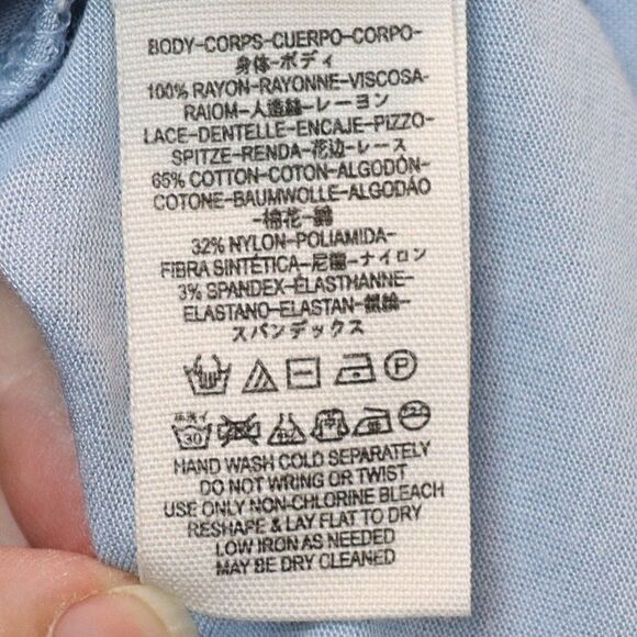 Free People Abigail Lace Oversized Boho Swing Tee Drapey Blouse - Picture 7 of 9